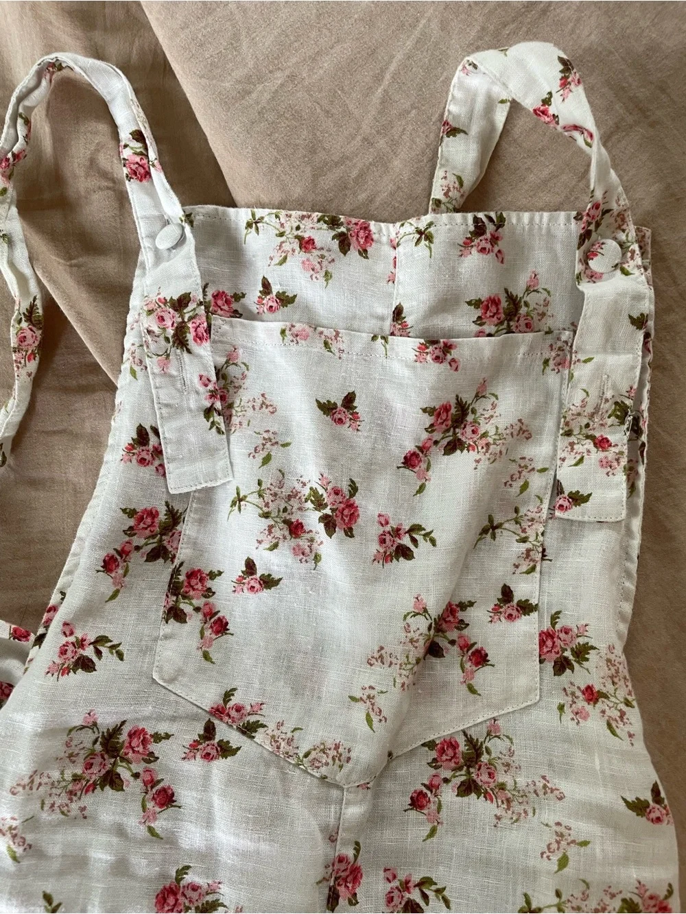 Floral linen romper Zara medium